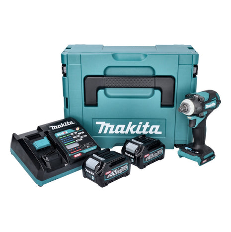 Makita TW 004 GD201 Llave de impacto inalámbrica 40 V máx. 1/2" 350 Nm XGT Brushless + 2x batería 2,5 Ah + cargador + Makpac