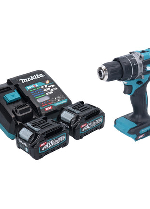 Taladro percutor inalámbrico Makita HP 002 GA2 40 V máx. 64 Nm sin escobillas + 2 baterías 2,0 Ah + cargador