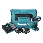 Taladro percutor inalámbrico Makita HP 002 GA202 40 V máx. 64 Nm sin escobillas + 2 baterías 2,0 Ah + cargador + Makpac