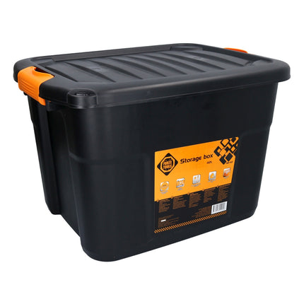 FORTE Boîte de rangement pour outils 42 l avec fermeture à clic 50x39x34 cm dans une mallette à outils noire, boîte, robuste, empilable, verrouillable (000051361905)