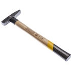 FORTE TOOLS Schlosserhammer mit Holzgriff, 100 g Kopfgewicht, Hammer mit Holzstiel, Premium Werkzeug, geschmiedet, doppelter Ringkeil, lackierter Kopf ( 000051151020 )