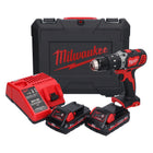 Milwaukee M18 BPD-302C Cordless Percussion Drill 60Nm 18V + 2x Batteries 3.0Ah + Charger + Case