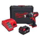 Taladro percutor inalámbrico Milwaukee M18 BPD-501C 18 V 60 Nm + 1x batería 5,0 Ah + cargador + maletín