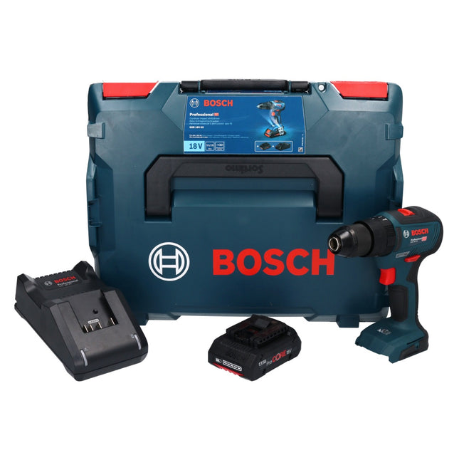 Bosch GSB 18V-55 Trapano a percussione professionale a batteria 18 V 55 Nm senza spazzole + 1x batteria ricaricabile ProCORE 4,0 Ah + caricabatterie + L-Boxx