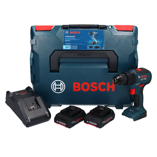 Bosch GSB 18V-55 Trapano a percussione professionale a batteria 18 V 55 Nm senza spazzole + 2x batteria ricaricabile ProCORE 4,0 Ah + caricabatterie + L-Boxx ( 06019H5304 )
