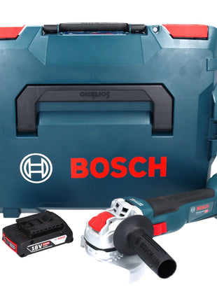 Bosch GWX 18V-10 Professional Meuleuse d'angle sans fil 18 V 125 mm X-LOCK Brushless + 1x Batterie 2,0 Ah + L-Boxx - sans chargeur