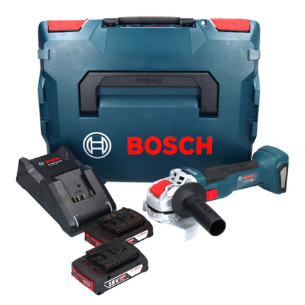 Bosch GWX 18V-10 Smerigliatrice angolare professionale a batteria 18 V 125 mm X-LOCK Brushless + 2x batteria ricaricabile 2,0 Ah + caricabatterie + L-Boxx