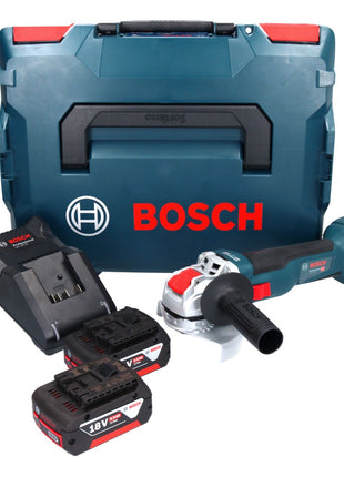 Bosch GWX 18V-10 Smerigliatrice angolare professionale a batteria 18 V 125 mm X-LOCK Brushless + 2x batteria ricaricabile 5,0 Ah + caricabatterie + L-Boxx