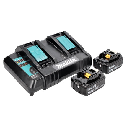 Taladro percutor a batería Makita DHR 280 CTJ 36 V (2x 18 V) 2,8 J SDS-plus sin escobillas + 2x batería 5,0 Ah + cargador doble + Makpac