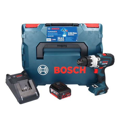 Bosch GSB 18V-150 C Professional Akku Schlagbohrschrauber 18 V 150 Nm Biturbo Brushless + 1x Akku 5,0 Ah + Ladegerät + L-Boxx