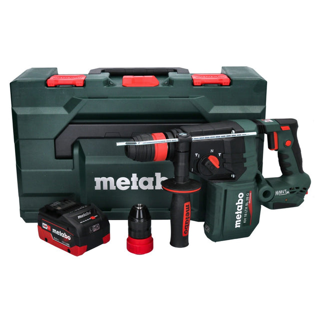 Martillo perforador a batería Metabo KH 18 LTX BL 28 Q 18 V 3 J SDS plus Brushless + 1 batería de 8,0 Ah + metaBOX - sin cargador