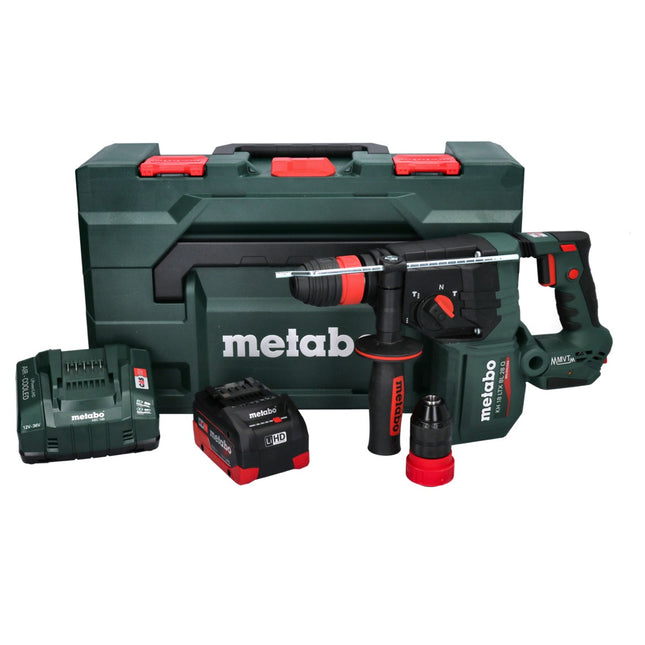 Martillo perforador a batería Metabo KH 18 LTX BL 28 Q 18 V 3 J SDS plus Brushless + 1 batería de 8,0 Ah + cargador + metaBOX