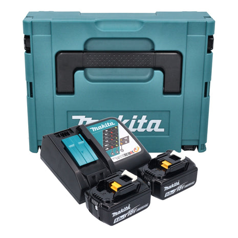 Kit di alimentazione Makita 18 V con 2x batteria BL 1850 B 5,0 Ah + caricatore rapido DC 18 RC + Makpac ( 197624-2 )