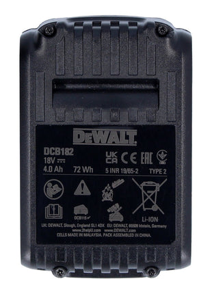 Paquete de baterías DeWalt DCB 182 18 V 4.0 Ah / 4000 mAh XR Li-Ion batería - con indicador de nivel de carga