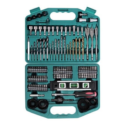 Makita DF 457 DWE 10 Akku Bohrschrauber 18 V 42 Nm G-Serie + 2x Akku 1,5 Ah + Ladegerät + 101 tlg. Bit Bohrer Set + Koffer