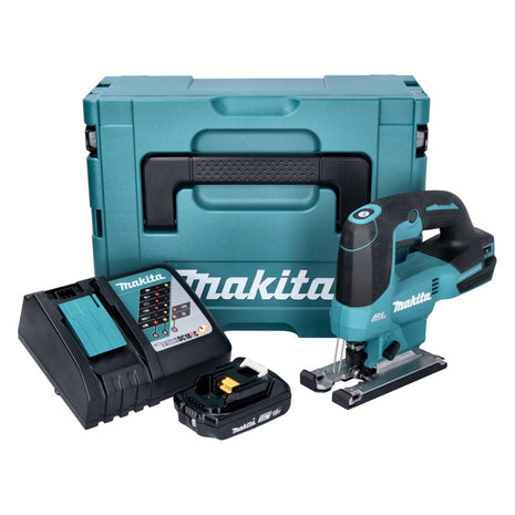 Makita DJV 184 RA1J cordless pendulum action jigsaw 18 V brushless + 1x rechargeable battery 2.0 Ah + charger + Makpac