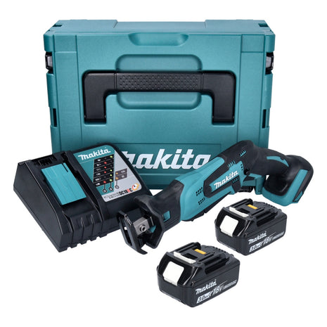 Sega alternativa a batteria Makita DJR 185 RFJ 18 V + 2x batteria ricaricabile 3,0 Ah + caricabatterie + Makpac