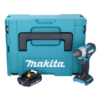 Makita DTW 181 A1J Cordless impact wrench 18 V 210 Nm 1/2" brushless + 1x rechargeable battery 2.0 Ah + Makpac - without charger