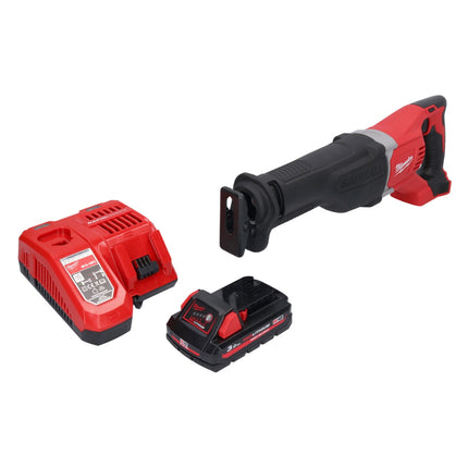 Milwaukee M18 BSX-302 18V Cordless Sabre Saw + 2x 3.0 Ah Batterie + Caricabatterie