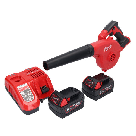 Milwaukee M18 BBL-502 akumulatorowa dmuchawa 18 V + 2x akumulator 5,0 Ah + ładowarka