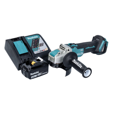 Makita DGA 521 RM1X1 cordless angle grinder 18 V 125 mm X-LOCK Brushless + 1x rechargeable battery 4.0 Ah + charger