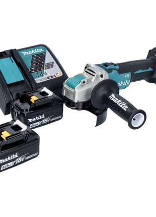 Makita DGA 521 RMX1 amoladora angular a batería 18 V 125 mm X-LOCK sin escobillas + 2x baterías 4,0 Ah + cargador