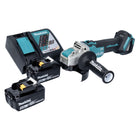 Makita DGA 521 RMX1 cordless angle grinder 18 V 125 mm X-LOCK Brushless + 2x rechargeable battery 4.0 Ah + charger