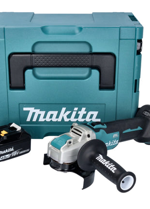 Makita DGA 521 M1X1J Smerigliatrice angolare a batteria 18 V 125 mm X-LOCK Brushless + 1x batteria ricaricabile 4,0 Ah + Makpac - senza caricabatterie