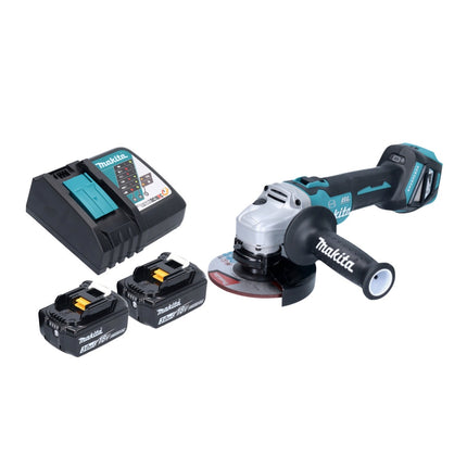 Makita DGA 513 RF cordless angle grinder 18 V 125 mm brushless + 2x rechargeable battery 3.0 Ah + charger