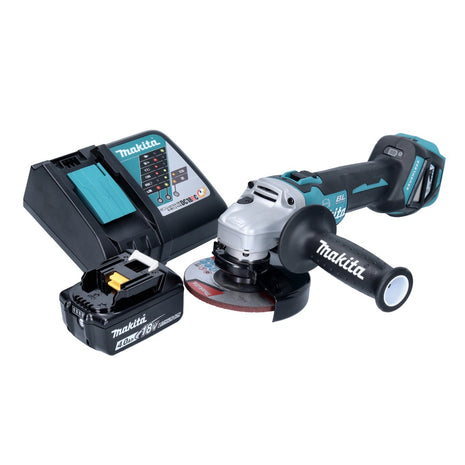 Makita DGA 513 RM1 cordless angle grinder 18 V 125 mm brushless + 1x battery 4.0 Ah + charger