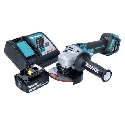 Amoladora angular sin cable Makita DGA 513 RG1 18 V 125 mm sin escobillas + 1x batería recargable 6,0 Ah + cargador