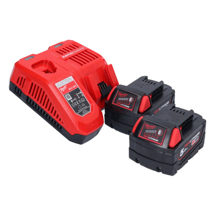 Milwaukee M18 FIW2F38-502X Akku Schlagschrauber 18 V 339 Nm 3/8 " Brushless + 2x Akku 5,0 Ah + Ladegerät + HD Box