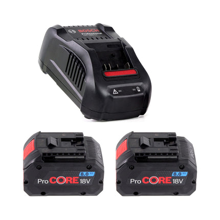 Set di avviamento Bosch con 2 batterie ProCORE 18 V 8,0 Ah Professional ( 1600A016GK ) e caricabatterie GAL 1880 CV