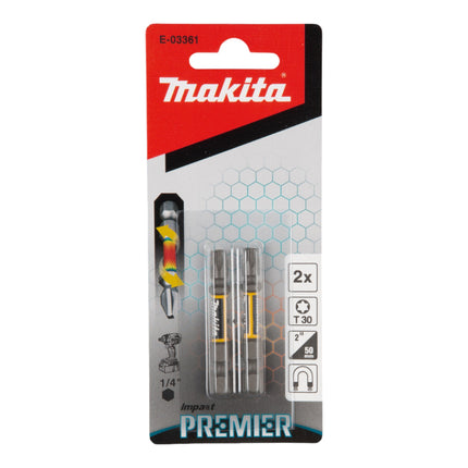 Makita Impact Premier torsion bit hexagon socket 1/4" T30 50 mm 2 pcs ( E-03361 )