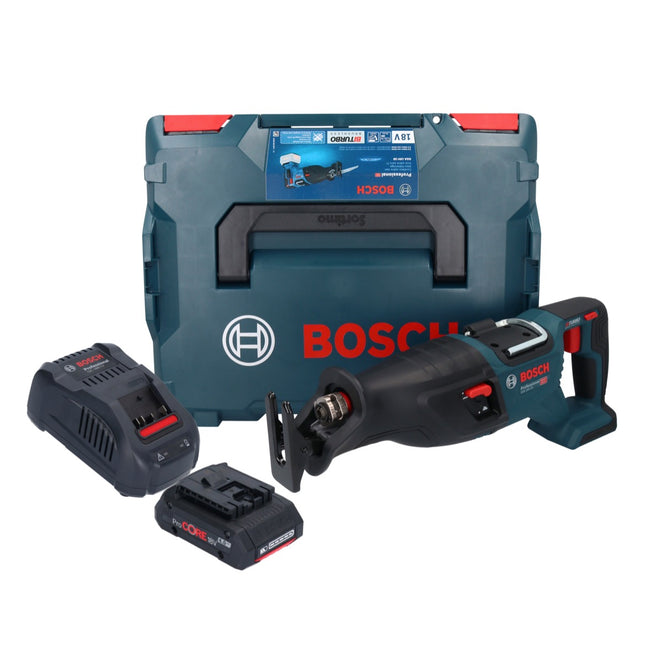 Sega alternativa a batteria Bosch GSA 18V-28 18 V BITURBO Brushless + 1x batteria ProCORE 4,0 Ah + caricabatterie + L-Boxx