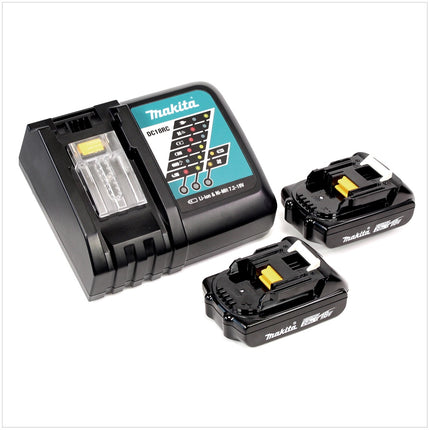 Makita DDF 483 RAJ Taladro atornillador a batería 18V en Makpac 2 + 2x Batería BL1820 2,0 Ah + Cargador DC 18 RC