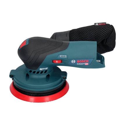 Bosch GEX 12V-125 Professional Cordless Random Orbit Sander 125 mm 12V Brushless + 50x EXPERT C470 Sandpapers K 120 + L-Boxx Case - without battery, without charger
