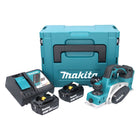 Makita DKP 180 RFJ Rabot sans fil 18 V 82 mm + 2x Batteries 3,0 Ah + Chargeur + Coffret Makpac