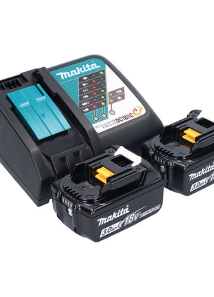 Makita DKP 180 RFJ Rabot sans fil 18 V 82 mm + 2x Batteries 3,0 Ah + Chargeur + Coffret Makpac