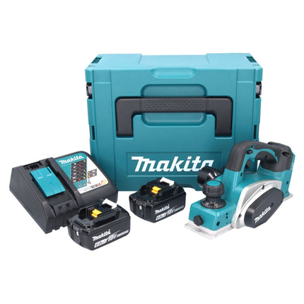 Makita DKP 180 RGJ cepillo sin cable 18 V 82 mm + 2x batería recargable 6,0 Ah + cargador + Makpac