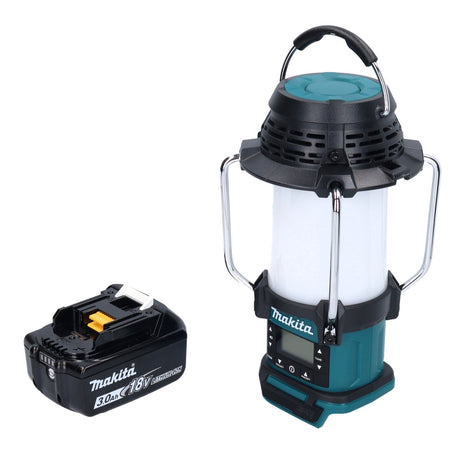 Makita DMR 055 F1 radio a batteria 18 V FM con lanterna a 360° + 1x batteria ricaricabile 3,0 Ah - senza caricabatterie