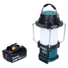 Makita DMR 055 M1 cordless radio 18 V FM with lantern 360° torch + 1x rechargeable battery 4.0 Ah - without charger