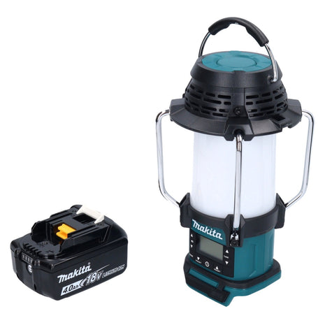 Makita DMR 055 M1 cordless radio 18 V FM with lantern 360° torch + 1x rechargeable battery 4.0 Ah - without charger