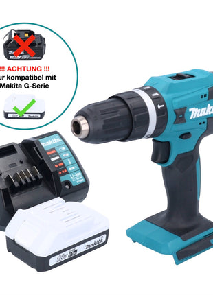 Makita HP 488 DWY1 taladro percutor inalámbrico 18 V 42 Nm serie G + 1x batería 1,5 Ah + cargador