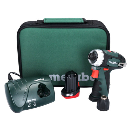 Metabo PowerMaxx BS trapano avvitatore a batteria 12 V 34 Nm + 1x batteria ricaricabile 2,0 Ah + caricatore + borsa ( 600079500 )