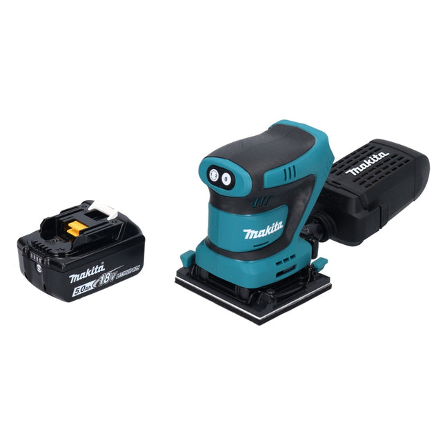 Makita DBO 480 T1 cordless orbital sander 18 V 112 x 102 mm + 1x rechargeable battery 5.0 Ah - without charger