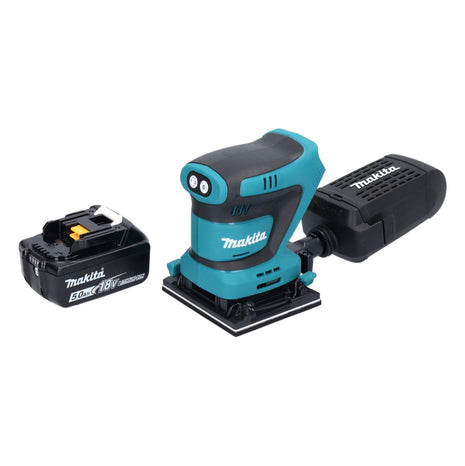 Makita DBO 481 T1 levigatrice orbitale a batteria 18 V 112 x 102 mm + 1x batteria ricaricabile 5,0 Ah - senza caricabatterie