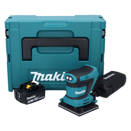 Makita DBO 481 M1J Cordless orbital sander 18 V 112 x 102 mm + 1x rechargeable battery 4.0 Ah + Makpac - without charger