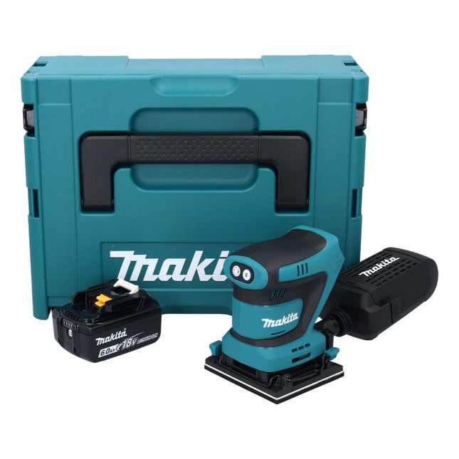 Makita DBO 481 G1J Levigatrice orbitale a batteria 18 V 112 x 102 mm + 1x batteria ricaricabile 6,0 Ah + Makpac - senza caricabatterie