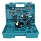 Makita DHP 453 G1X1 Akku Schlagbohrschrauber 18 V 42 Nm + 1x Akku 6,0 Ah + 74 tlg. Zubehörset + Koffer - ohne Ladegerät